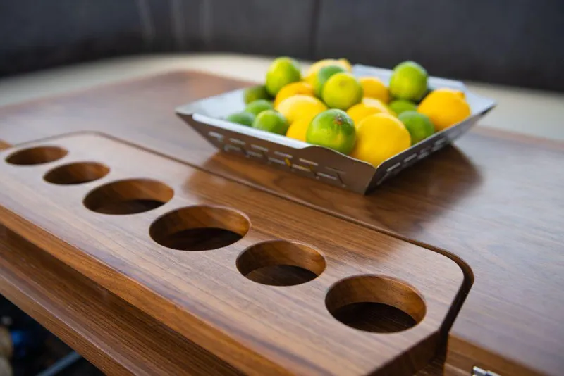 Slide: The Image of Wooden table with fruit bowl on Marex 330 Scandinavia, 2025 model. - 19