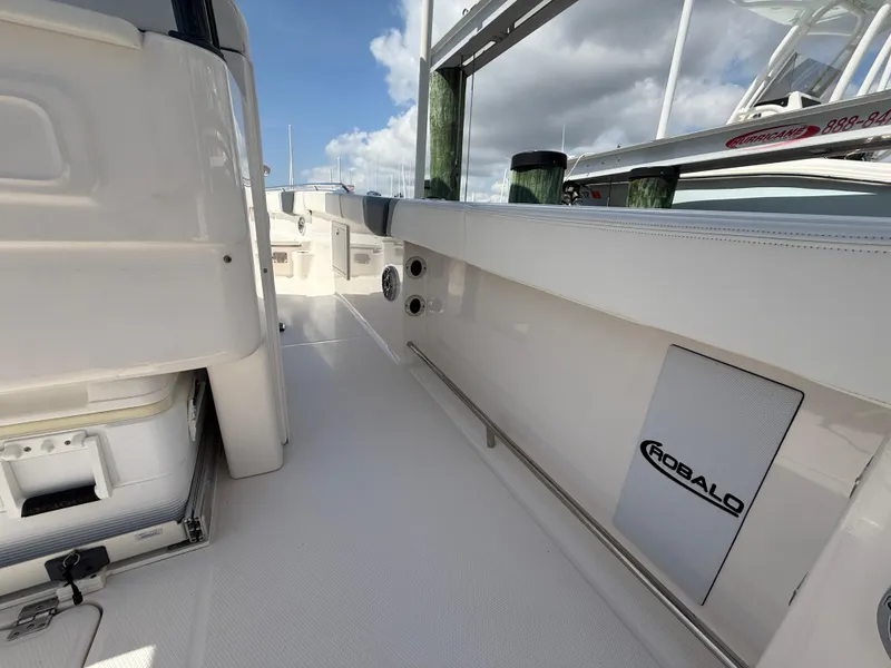 Slide: The Image of 2023 Robalo R272 Center Console boat interior with sleek design and modern features. - 21