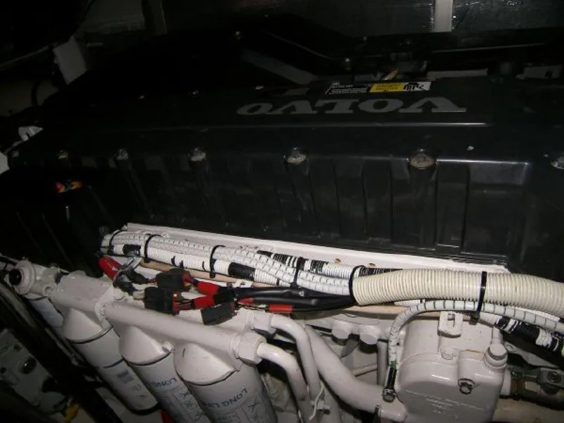 Slide: The Image of Engine compartment of a 2007 Fairline Targa 52 yacht with Volvo components. - 26