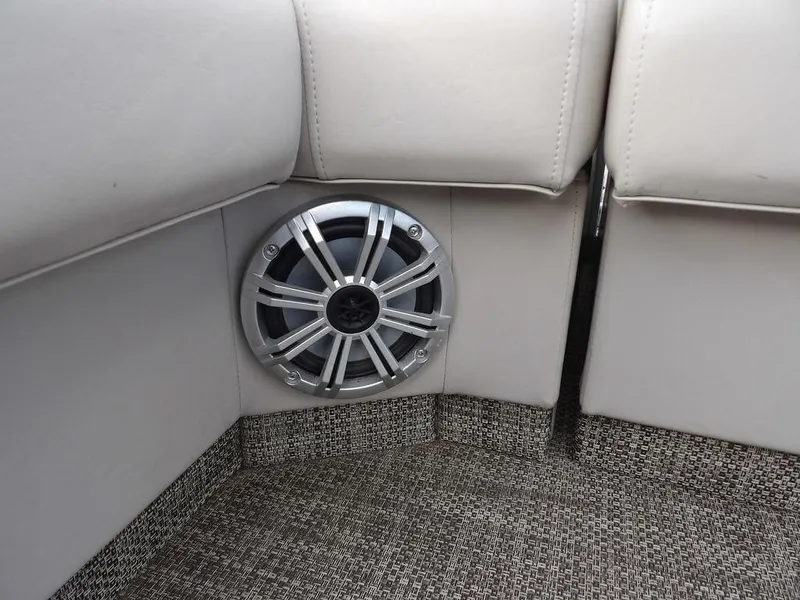 Slide: The Image of Speaker installed in 2016 Bennington 2874 QSR boat with beige upholstery and carpet. - 20