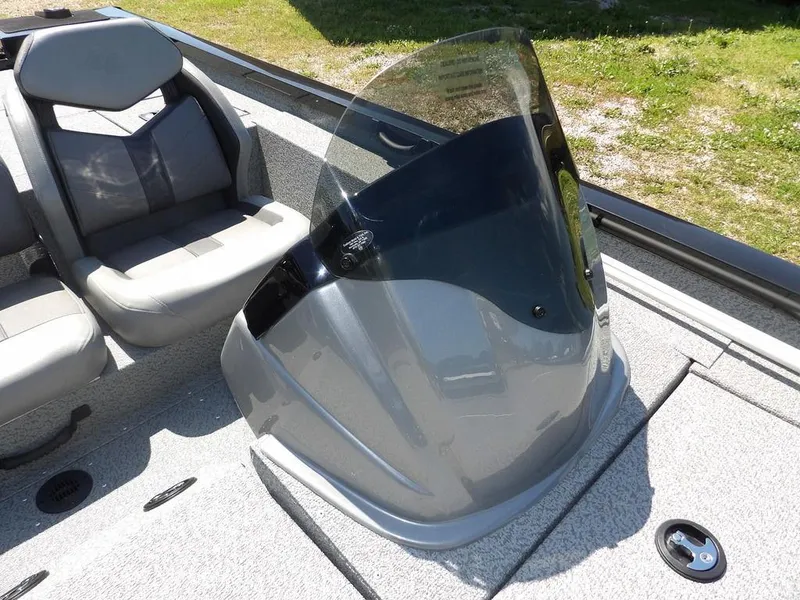 Slide: The Image of 2020 G3 Sportsman 1810 boat interior with windshield and seating. - 34