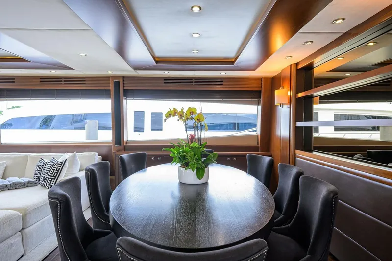 Slide: The Image of Luxurious interior of 2009 Princess 95 yacht with elegant dining area and modern decor. - 30