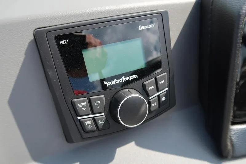 Slide: The Image of Rockford Fosgate Bluetooth stereo system on 2025 Bennington S Quad Bench 22 SSR. - 5