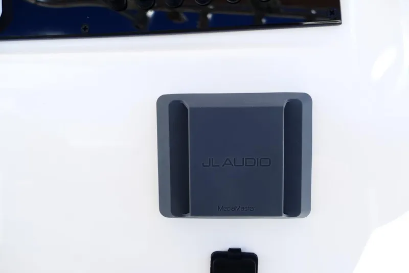Slide: The Image of JL Audio MediaMaster on 2026 Pioneer 222 Islander boat dashboard. - 19