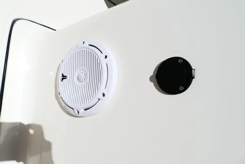Slide: The Image of 2026 Pioneer 222 Islander boat speaker and outlet detail. - 43