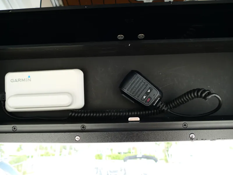 Slide: The Image of Garmin marine radio equipment inside a 2026 Bulls Bay 255CC boat. - 29