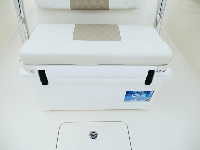 Slide: The Image of 2026 Bulls Bay 255CC boat with Engel cooler and cushioned seating. - 48