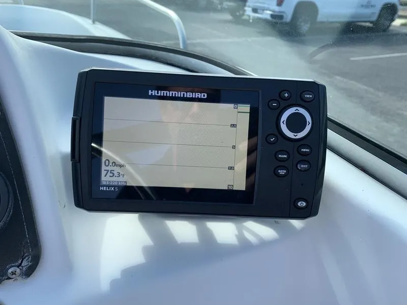 Slide: The Image of Humminbird Helix 5 fish finder on 2005 Sailfish 198 DC boat dashboard. - 20