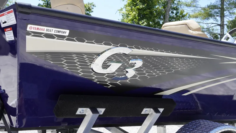 Slide: The Image of 2025 G3 Sportsman 1710 boat with Yamaha branding, featuring sleek design and graphics. - 26