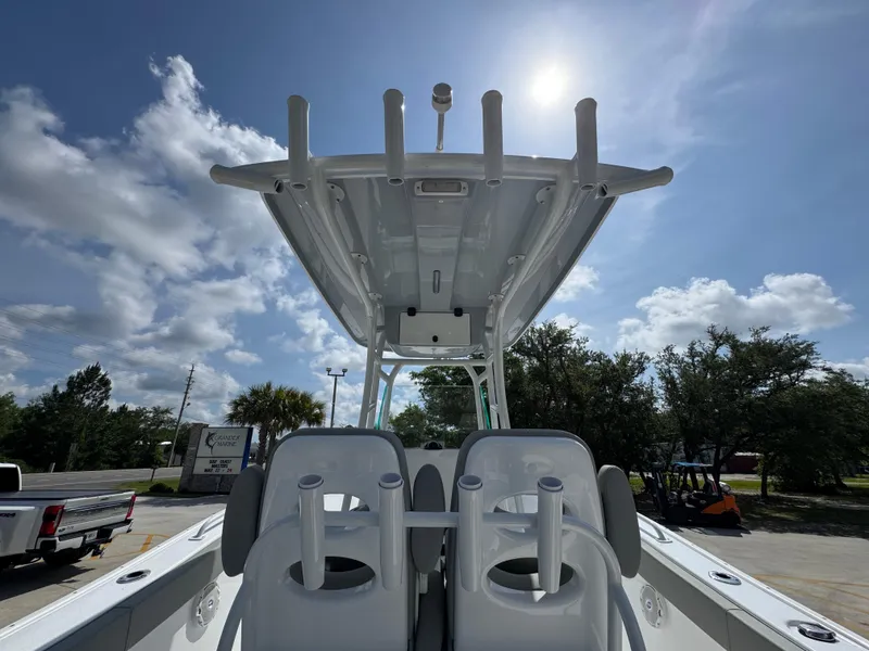 Slide: The Image of 2025 Cape Horn 22 OS boat with T-top under sunny sky. - 38