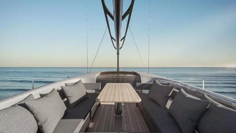 Slide: The Image of Luxury McConaghy MC85 yacht deck with seating, ocean view, 2026 model. - 6