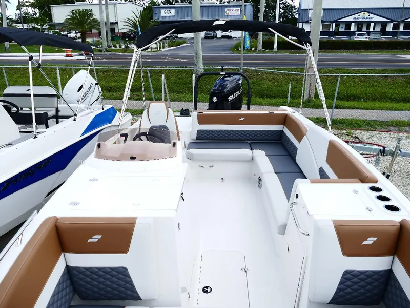 Slide: The Image of 2026 Starcraft SVX 231 OB boat with spacious seating and modern design. - 24