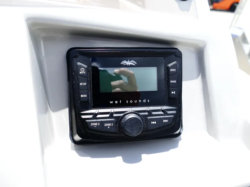 Slide: The Image of Audio control panel on 2026 Starcraft SVX 231 OB DH boat dashboard. - 20