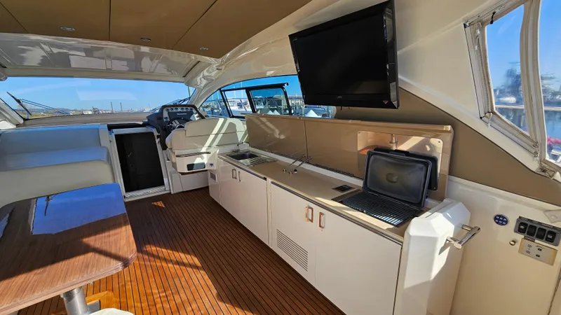Slide: The Image of Luxurious interior of 2015 Azimut Atlantis 50 yacht with modern amenities and wooden flooring. - 21