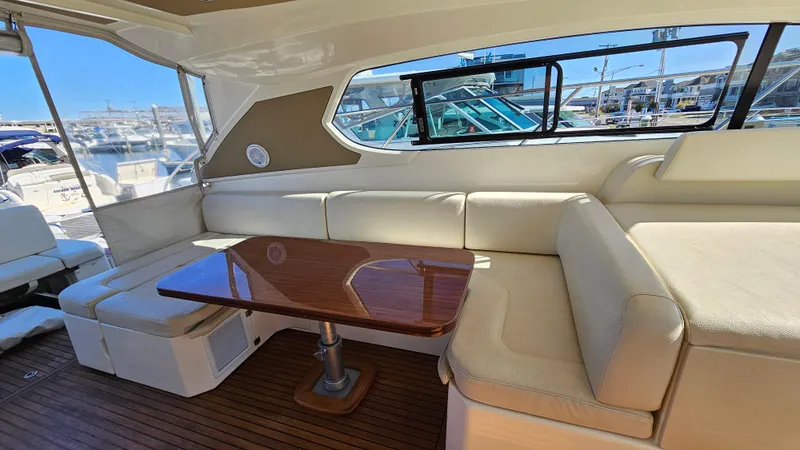 Slide: The Image of Luxurious interior of 2015 Azimut Atlantis 50 yacht with elegant seating and wooden table. - 37