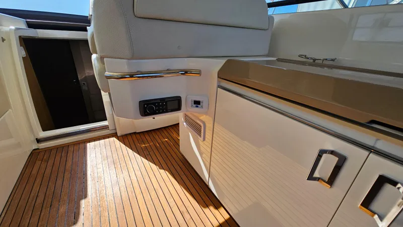 Slide: The Image of Interior view of 2015 Azimut Atlantis 50 yacht with wooden flooring and modern cabinetry. - 38