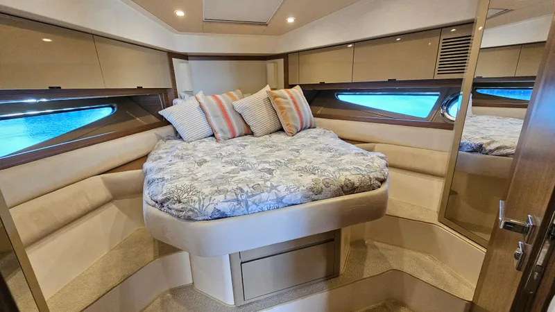 Slide: The Image of Luxurious cabin interior of 2015 Azimut Atlantis 50 yacht with cozy bedding. - 39