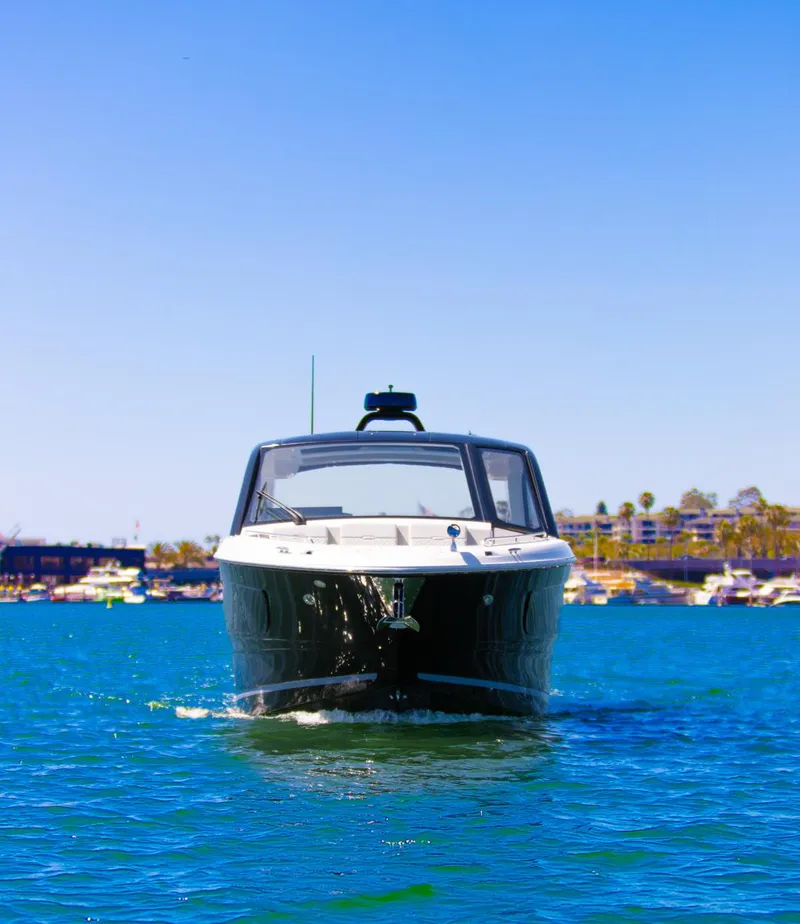 Slide: The Image of 2022 Sea Ray Sundancer 370 OB cruising on a sunny day. - 5