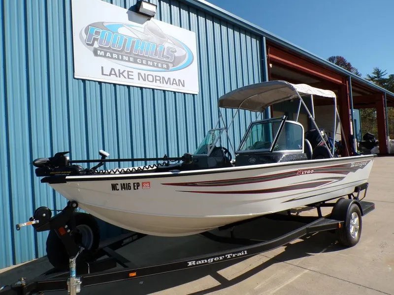 Slide: The Image of 2017 Ranger VS1780 boat on trailer at Foothills Marine Center, Lake Norman. - 16