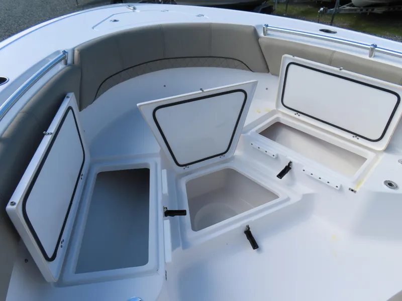 Slide: The Image of 2023 Sportsman Heritage 231 Center Console with open storage compartments. - 10