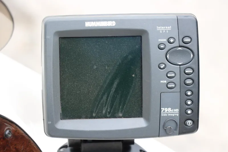 Slide: The Image of Humminbird 798 HD fish finder on 2006 Hurricane GS 172 boat dashboard. - 21
