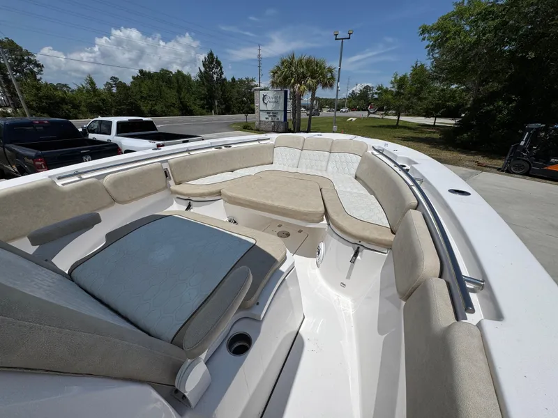 Slide: The Image of 2022 Sea Fox 288 Commander boat with spacious seating and modern design. - 25