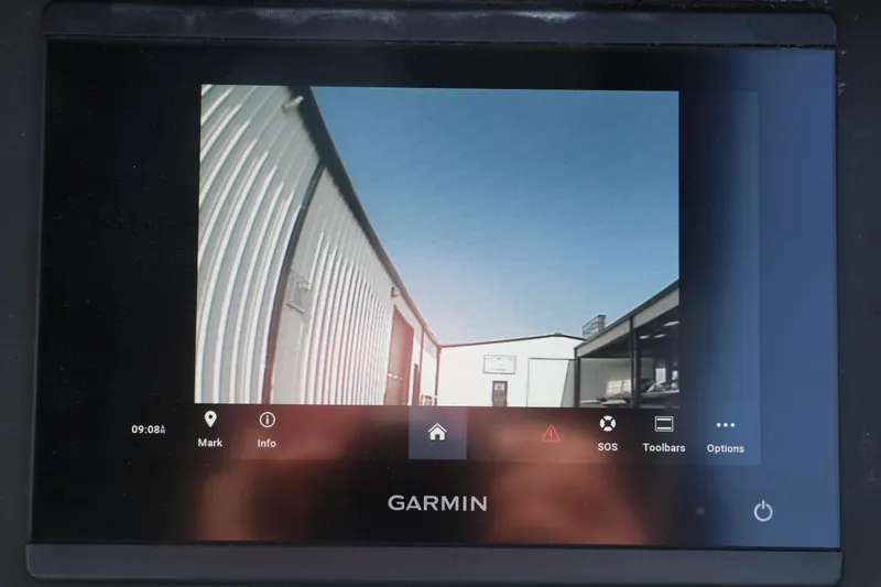 Slide: The Image of Garmin display showing a building view, installed on a 2014 Regal 2500 RX Bowrider. - 30