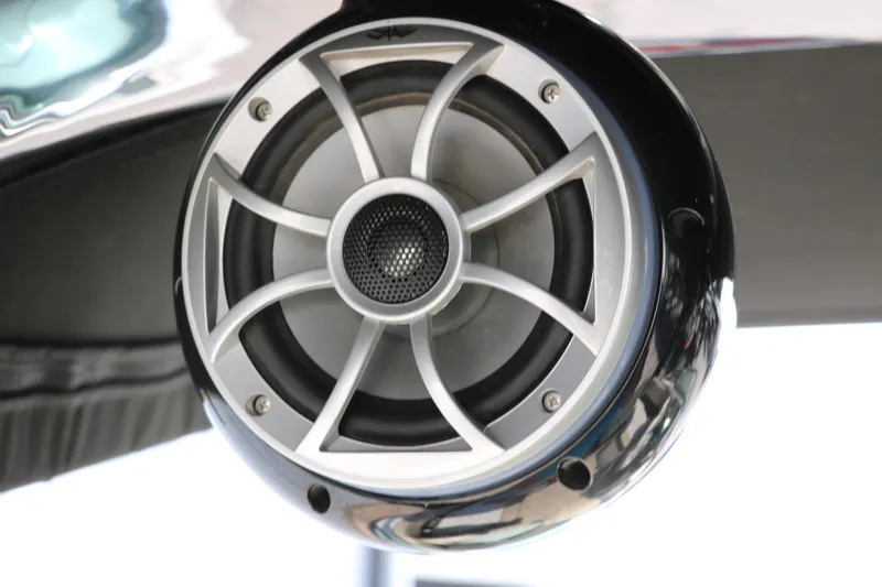 Slide: The Image of Close-up of a speaker on a 2014 Regal 2500 RX Bowrider boat. - 41