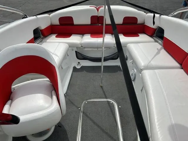 Slide: The Image of 2008 BRP Sea Doo WAKE 230 Jetboat interior with red and white seating. - 9