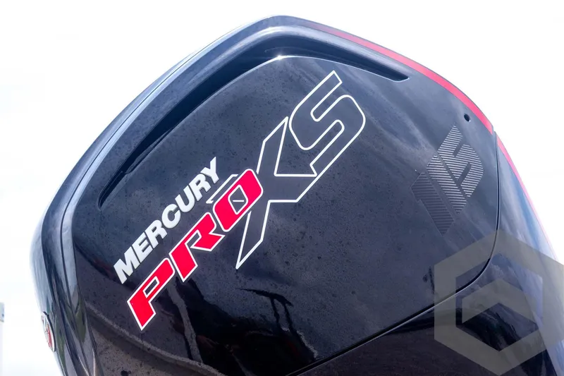 Slide: The Image of Mercury Pro XS engine cover on 2008 Xpress HD18SCA boat. - 10