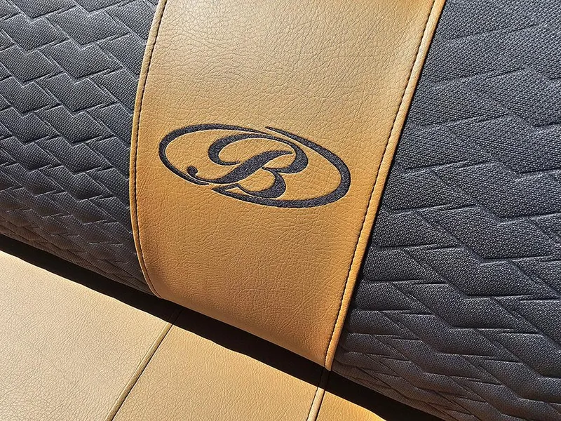 Slide: The Image of Luxurious seating detail of 2025 Bentley Pontoons 223 Elite Swingback Tritoon. - 34
