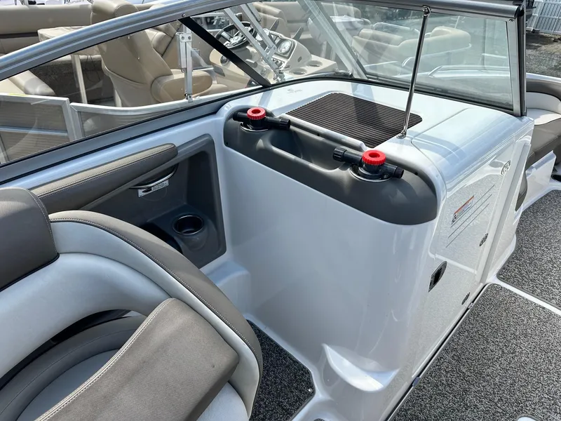 Slide: The Image of 2011 Yamaha 242 Limited Jet Boat interior with seating and dashboard details. - 3