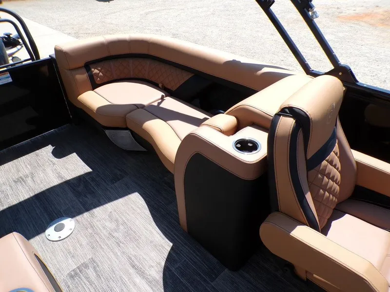 Slide: The Image of Luxurious seating on 2025 Godfrey AquaPatio 235 SBC iMPACT pontoon boat. - 16
