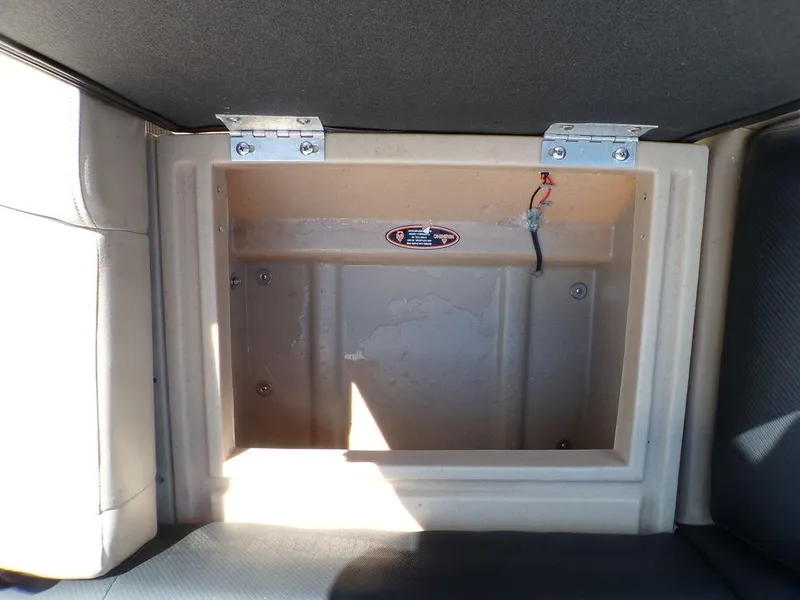 Slide: The Image of Open storage compartment in 2018 Crestliner 220 RALLY boat interior. - 3