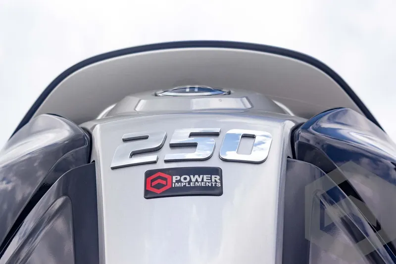 Slide: The Image of 2025 Caymas CX 21 PRO engine with "250" and "Power Implements" branding. - 17