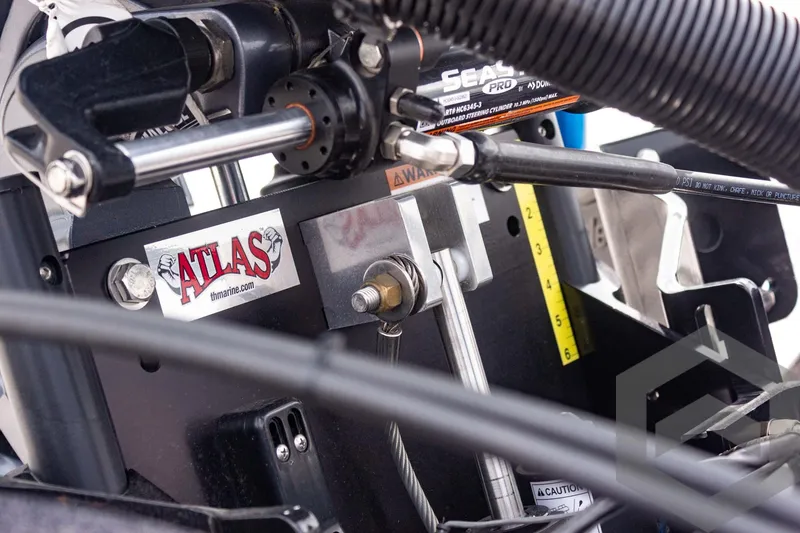 Slide: The Image of Close-up of 2025 Caymas CX 21 PRO boat engine components. - 20