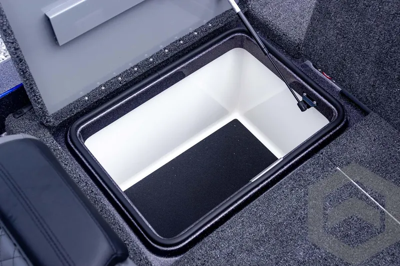 Slide: The Image of 2025 Caymas CX 21 PRO storage compartment with open lid, showcasing spacious interior. - 46