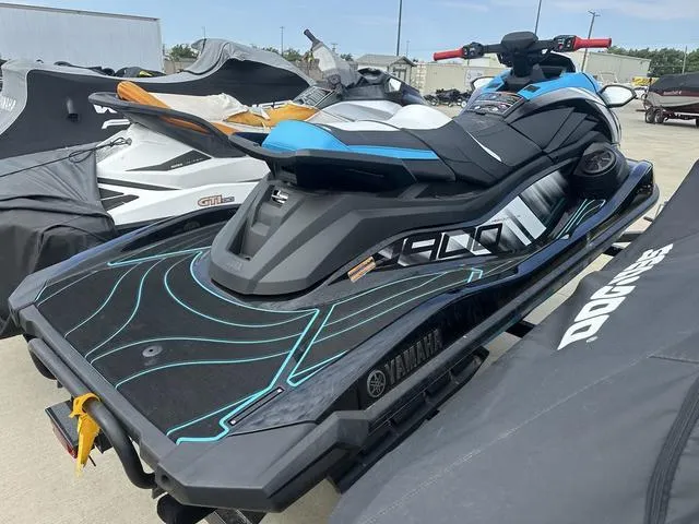 Slide: The Image of 2024 Yamaha WaveRunners GP HO with Audio, sleek design, parked outdoors. - 10