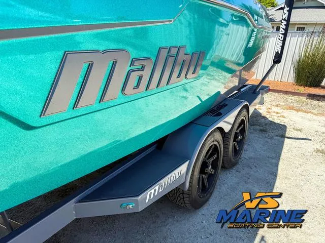 Slide: The Image of 2020 Malibu 25 LSV boat on trailer at VS Marine Boating Center. - 3