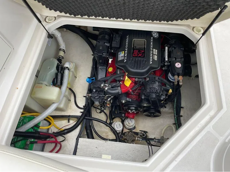 Slide: The Image of Engine compartment of a 2006 Monterey 250 CR boat with Volvo Penta engine. - 15