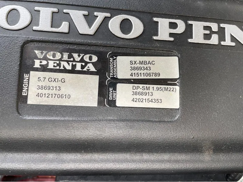 Slide: The Image of Volvo Penta engine label on 2006 Monterey 250 CR boat, model 5.7 GXI-G. - 35