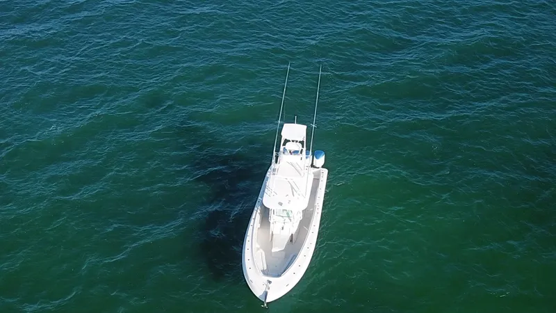 Slide: The Image of Aerial view of 2014 Hydra-Sports 42 boat on open water. - 37