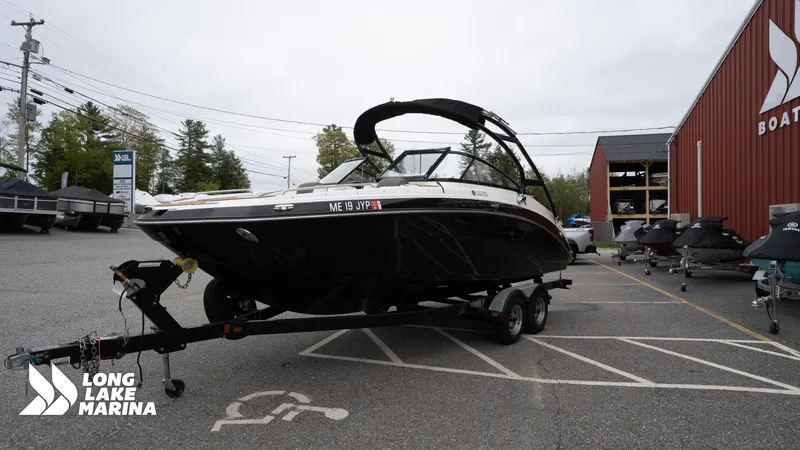 Slide: The Image of 2014 Yamaha Boats 242 Limited S on trailer at Long Lake Marina. - 4