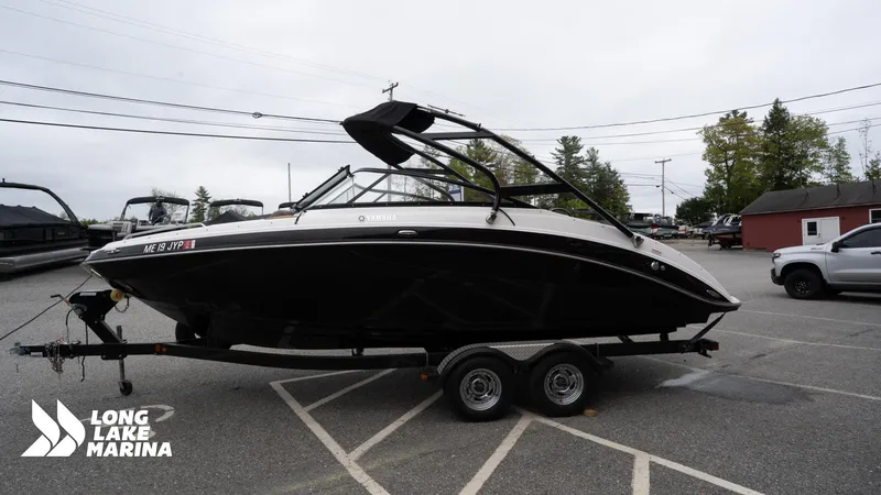 Slide: The Image of 2014 Yamaha Boats 242 Limited S on trailer at Long Lake Marina. - 5