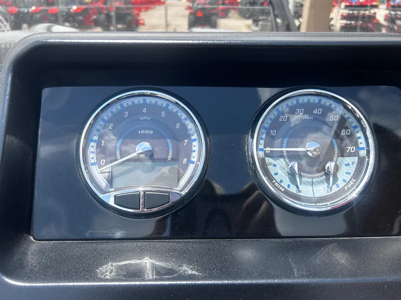 Slide: The Image of Dashboard of 2025 Avalon CAT VRB25T showing RPM and speed gauges. - 24