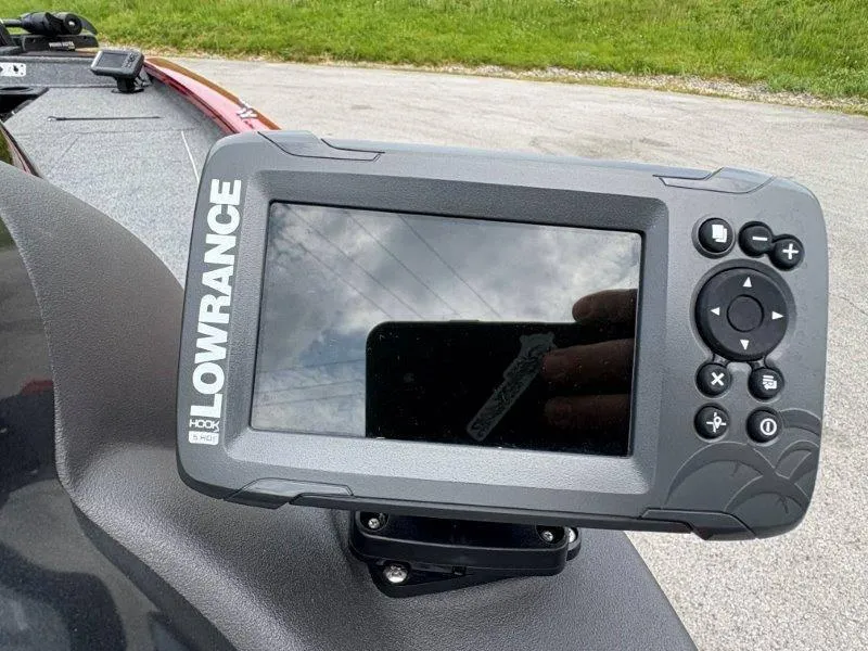 Slide: The Image of Lowrance Hook fish finder on 2019 Tracker Pro Team 175 boat dashboard. - 38