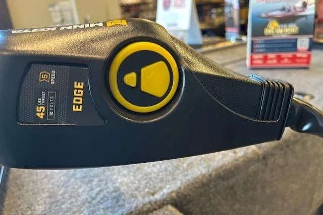 Slide: The Image of Trolling motor control on 2025 Tracker Panfish 17 boat, featuring Minn Kota Edge. - 5