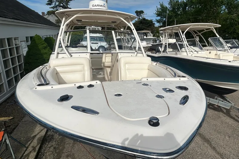 Slide: The Image of 2017 Grady-White Freedom 275 boat with spacious seating and modern design. - 4