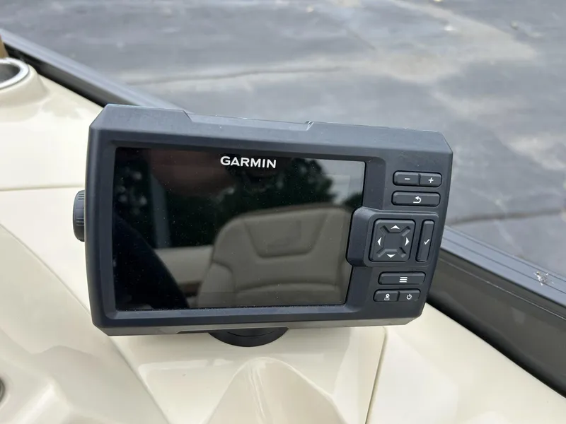 Slide: The Image of Garmin device on 2022 Lowe 190 SS boat dashboard. - 10