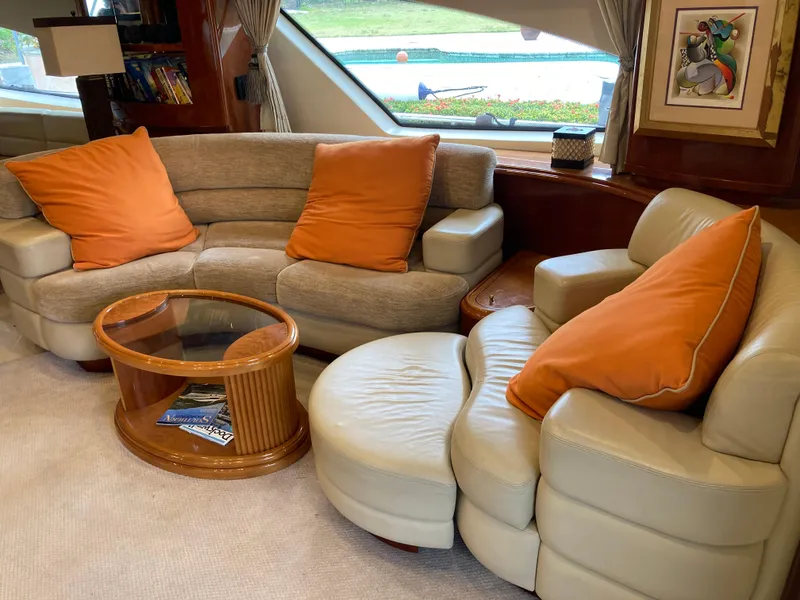 Slide: The Image of Touchscreen display showing Azimut 80 Carat yacht controls, 2005 model, with navigation and system information. - 37